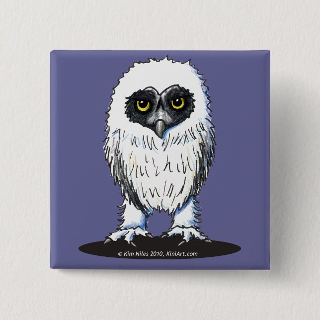 Junge spektakuläre Owl Button (Vorderseite)