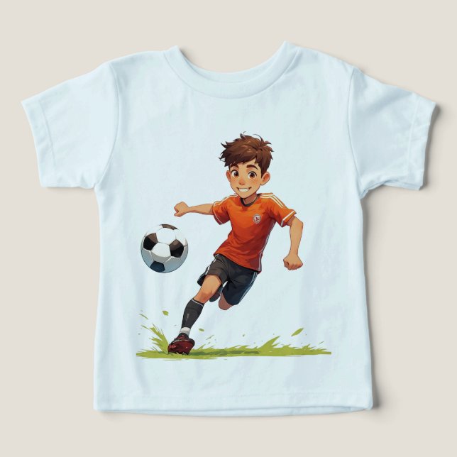 Junge spielt Fußball (Design Vorderseite)