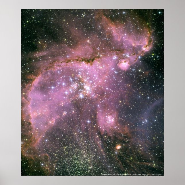 Junge Sterne in der kleinen magellanischen Cloud Poster (Vorne)