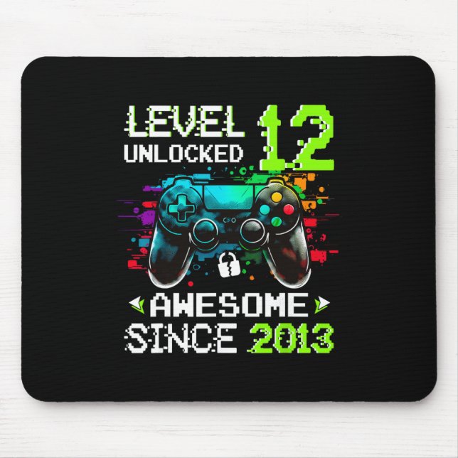 Junge Stufe 12 freigeschaltet Videospiel 12. Gebur Mousepad (Vorne)