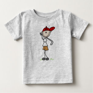 Junge Swinging sein Golf Club Shirt