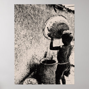 Junge... Tägliches Wasser Poster