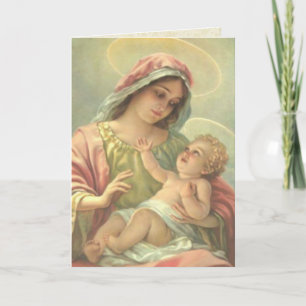 JUNGE TAUFE Jungfrau Maria mit heiligem Christus K Karte