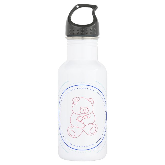 Junge Teddy Bär Edelstahlflasche (Vorderseite)