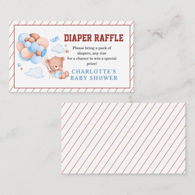 Junge Teddybär “Wir können es kaum erwarten” Baby  Begleitkarte (Vorne/Hinten)