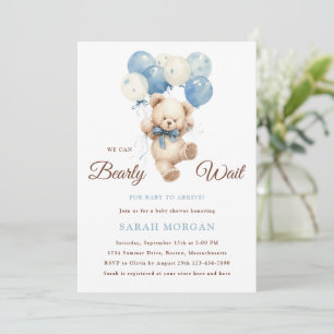 Junge Teddybär Wir können es kaum erwarten Baby Sh Einladung