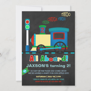 Junge trainieren die Einladung zum 2. Geburtstag.