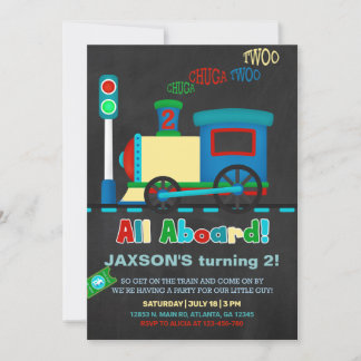 Junge trainieren die Einladung zum 2. Geburtstag.