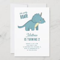 Junge Triceratops Geburtstag. Blue Dinosaurier Kid