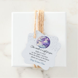 Junge über dem Mond Moderne Babyparty Geschenkanhänger