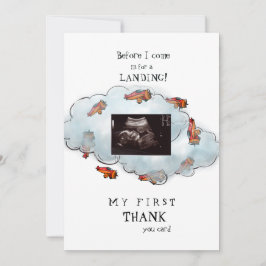 Junge Ultrasound Funny Vielen Dank Baby Point Ansi Dankeskarte