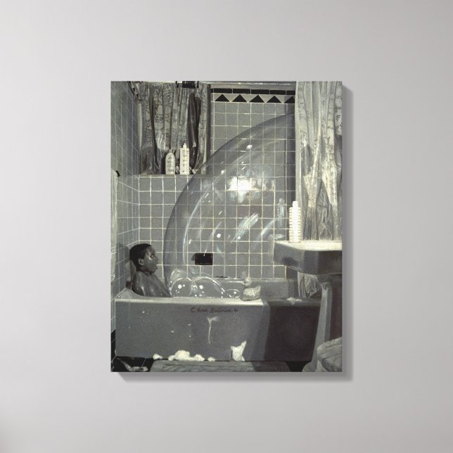 Junge und die Blase 1990 Leinwanddruck (Vorderseite)