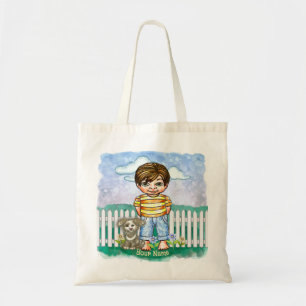 Junge und Hund Tragetasche