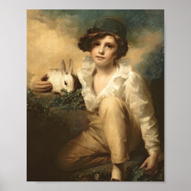 Junge und Kaninchen von Sir Henry Raeburn Poster (Vorne)