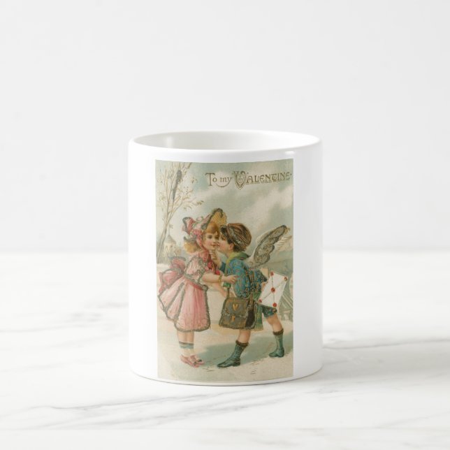 Junge und Mädchen in rosa Valentine Tasse (Mittel)