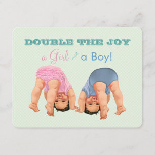 Junge und Mädchen Twin Baby Dusche Einladung