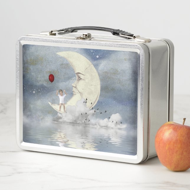 Junge und Mond Metall Lunch Box (Beispiel)
