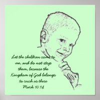 Junge und Teddy (Mark 10:14)