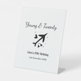 Junge und zwanzig Abenteuer glücklicher Geburtstag Sockelschild