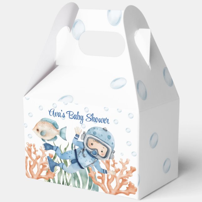 Junge unter der Sea Baby Dusche Geschenkschachtel (Rückseite)