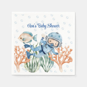 Junge unter der Sea Baby Dusche Serviette