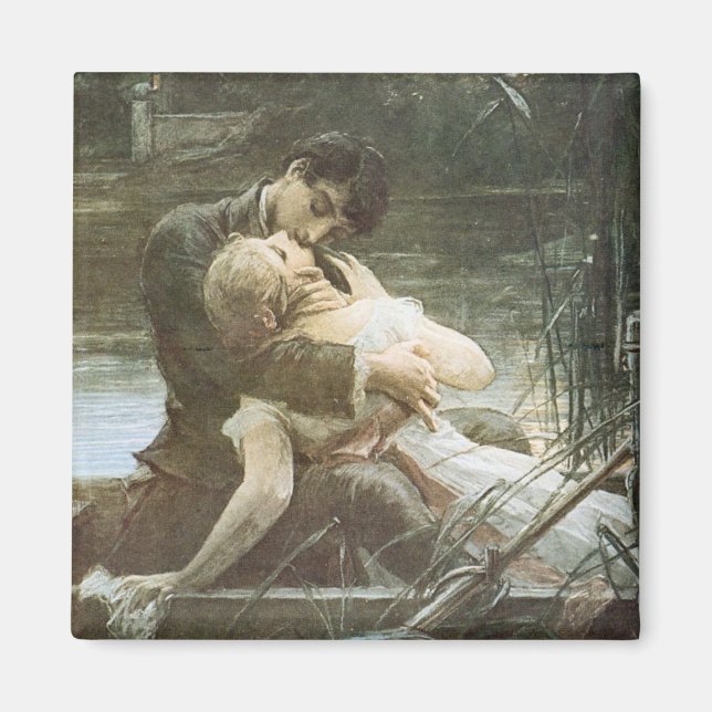 Junge Verheiratete Paar in Liebe (Küssen in einem  Magnet (Vorne)