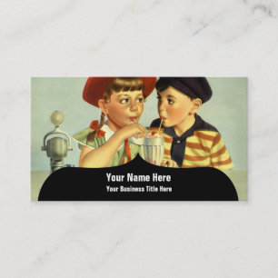Junge Verliebte Vintage-Illustration Visitenkarte