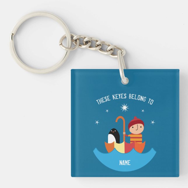 Junge verloren und fand Freundschaft Metal Lunchbo Schlüsselanhänger (Vorderseite)