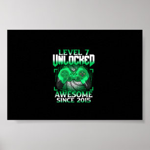 Junge Videospielerin der 7. Geburtstagsstufe, Stuf Poster