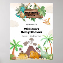 Junge Vulkan schlüpft Dinosaurier Baby Shower Will