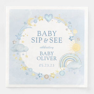 Junge Wasserfarbe Regenbogen Sip And See Serviette