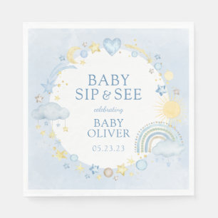 Junge Wasserfarben Regenbogen Sip And See Serviette