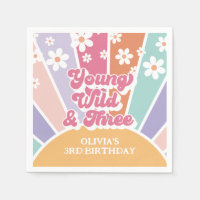 junge wilde drei Retro Sunshine Rainbow Daisy