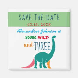 Junge Wilde und Drei Dinosaurier Green Magnet