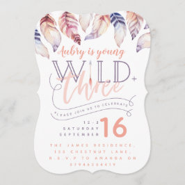 Junge, wilde und drei Fotos Geburtstagseinladung. Einladung