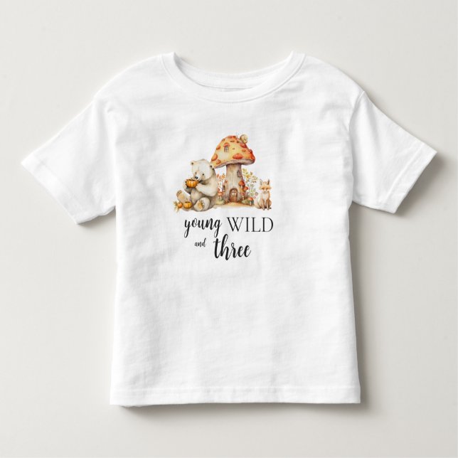 Junge Wildtiere und drei Waldtiere Kleinkind T-shirt (Vorderseite)