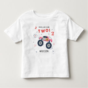 Junge Wildtiere und zwei Kinder-Monsterwagen zum z Kleinkind T-shirt