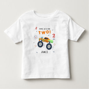 Junge Wildtiere und zwei Kinder-Monsterwagen zum z Kleinkind T-shirt