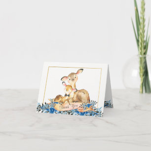 Junge-Wooland-Hirsch-Baby-Shower-Dankeskarten Dankeskarte