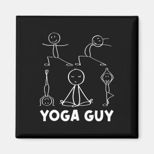 Junge Yoga-Typ Übung Stickfigur Magnet