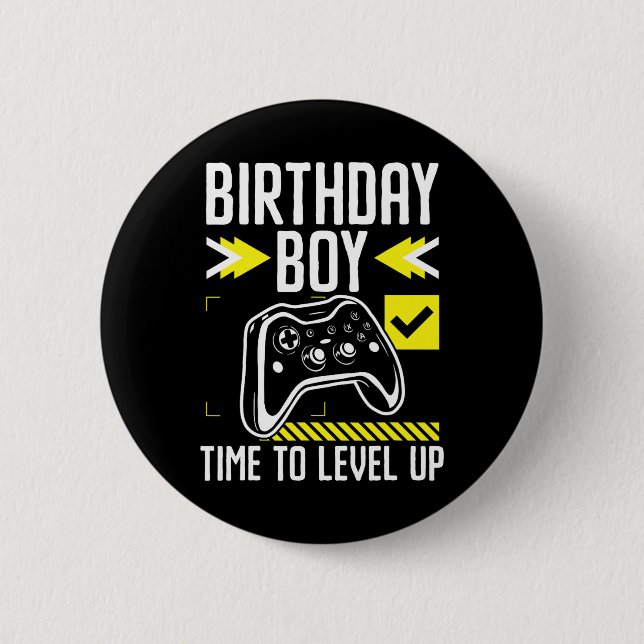 Junge Zeit, um Video-Game-Geschenk für einen Gamer Button (Vorderseite)
