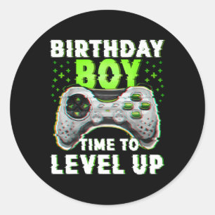 Junge Zeit, um Video Games Gamer Geburtstag zu ver Runder Aufkleber