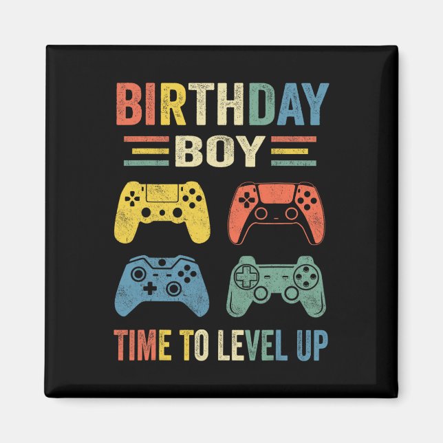 Junge Zeit, um Video-Spiel Geburtstag Geschenkboys Magnet (Vorne)