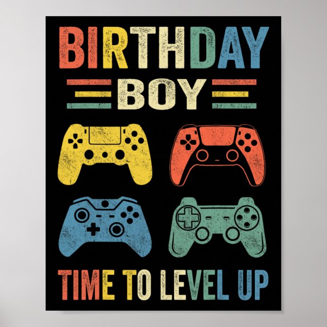 Junge Zeit, um Video-Spiel Geburtstag Geschenkboys Poster (Vorne)