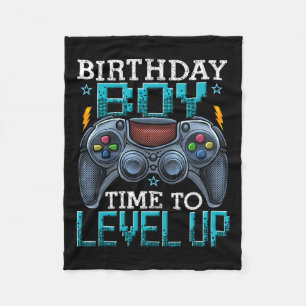 Junge Zeit zum Levelaufstieg Videospiel Geburtstag Fleecedecke