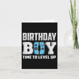 Junge Zeit zum Levelaufstieg Videospiel Geburtstag Karte