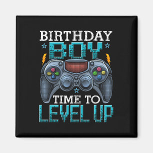 Junge Zeit zum Levelaufstieg Videospiel Geburtstag Magnet