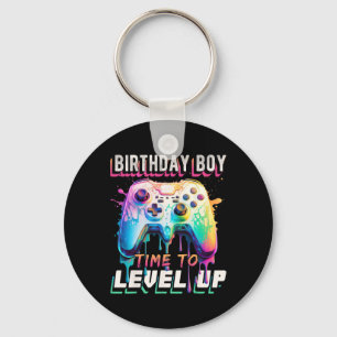 Junge Zeit zum Levelaufstieg Videospiel Geburtstag Schlüsselanhänger