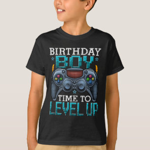 Junge Zeit zum Levelaufstieg Videospiel Geburtstag T-Shirt