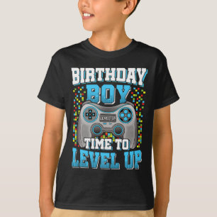 Junge Zeit zum Levelaufstieg Videospiel Geburtstag T-Shirt